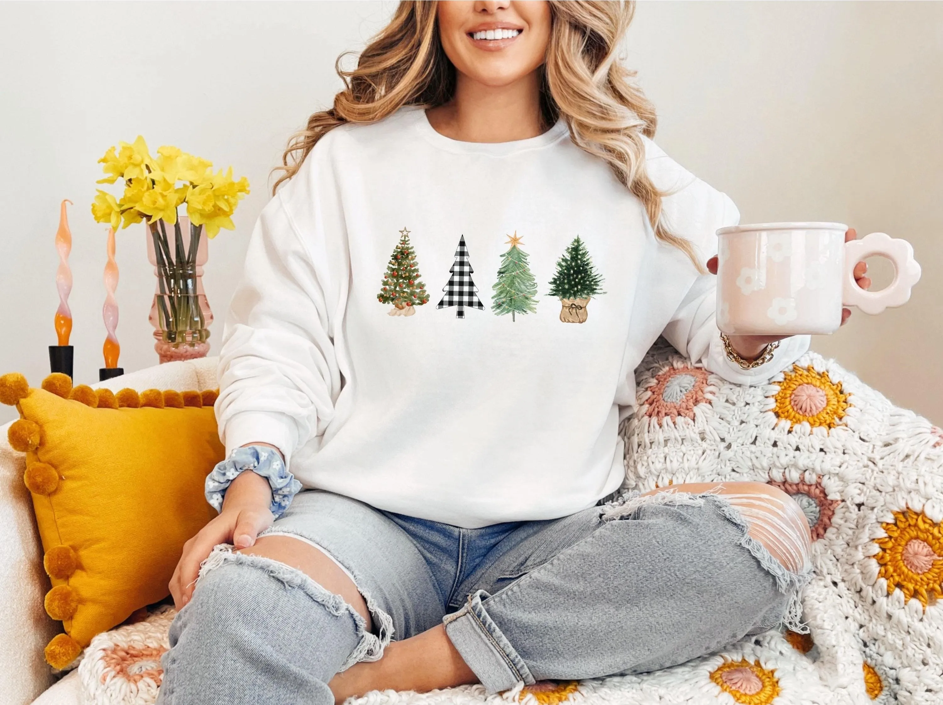 Four Christmas Tree Sweater