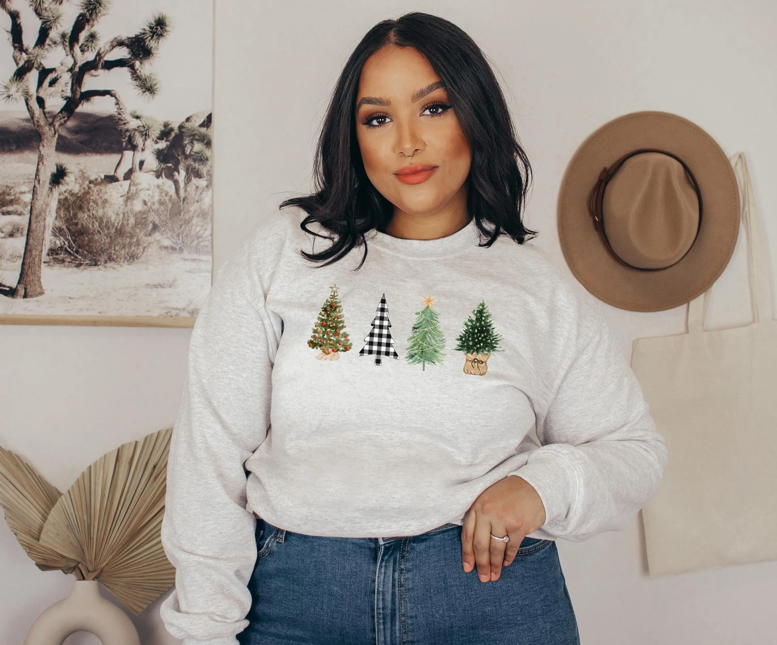 Four Christmas Tree Sweater