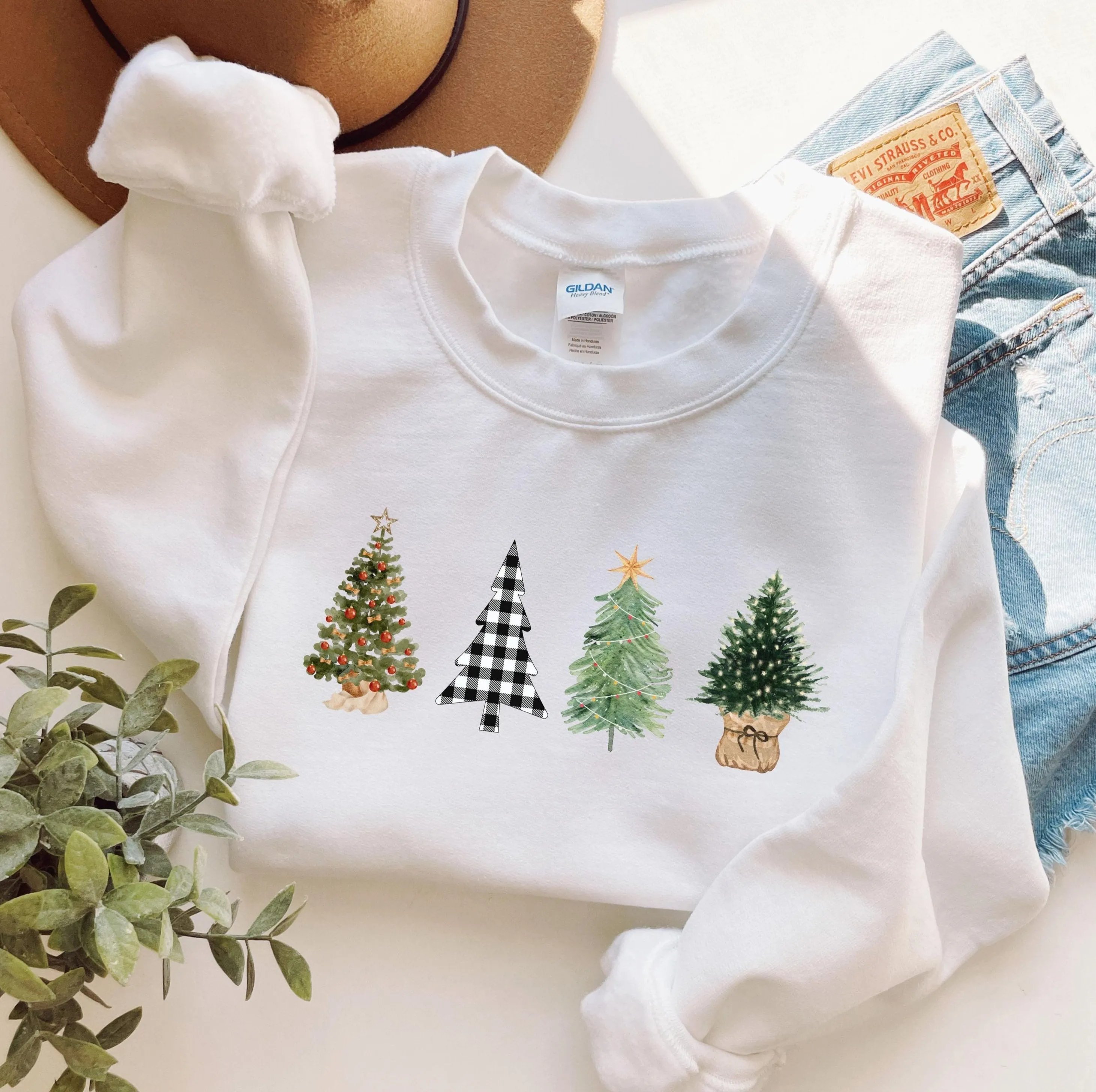 Four Christmas Tree Sweater