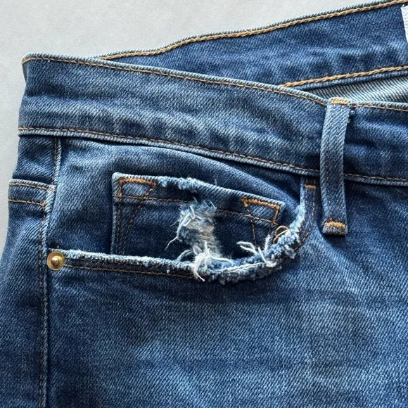 FRAME Le Garcon Crop Denim Blue Cropped Ankle Jeans, Size 28