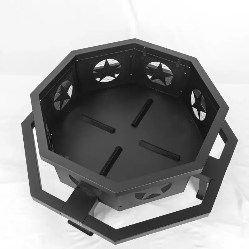 Geometric Wood Burning Fire Pit for Outdoor Spaces