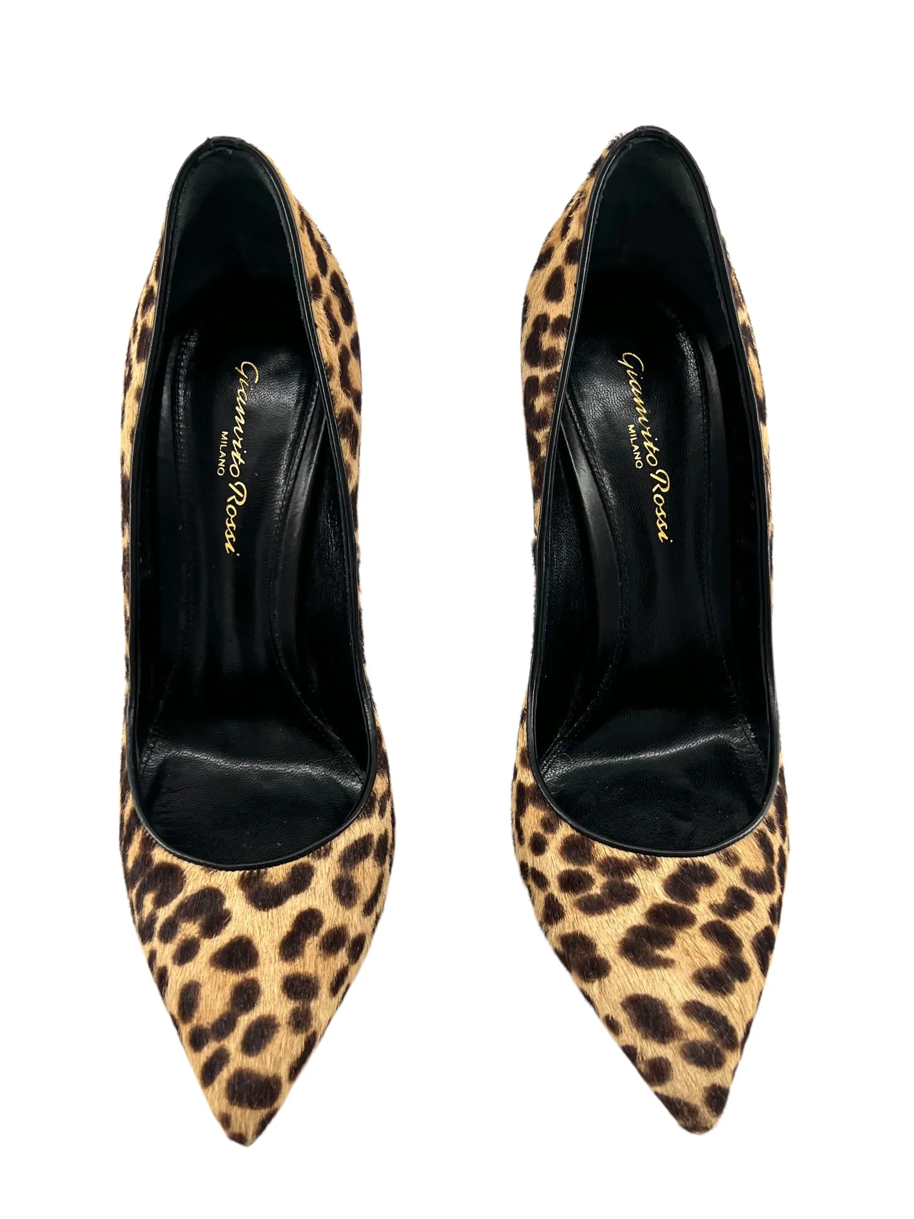 Gianvito Rossi Leopard Print Calf Hair Pumps, 38