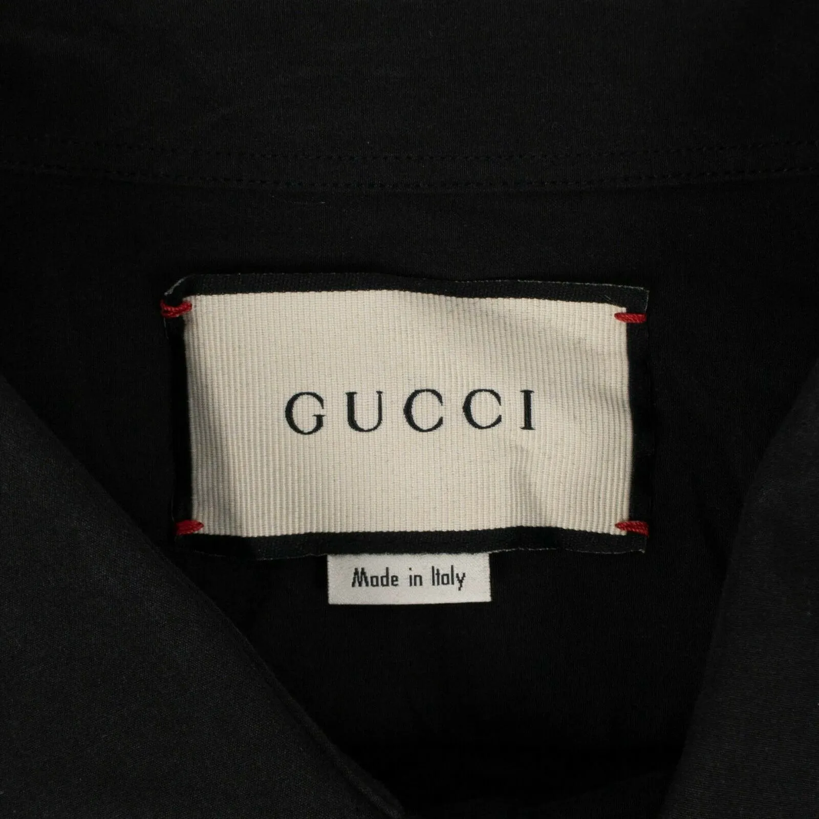 Gucci Cotton Popeline Button Down Shirt in Black