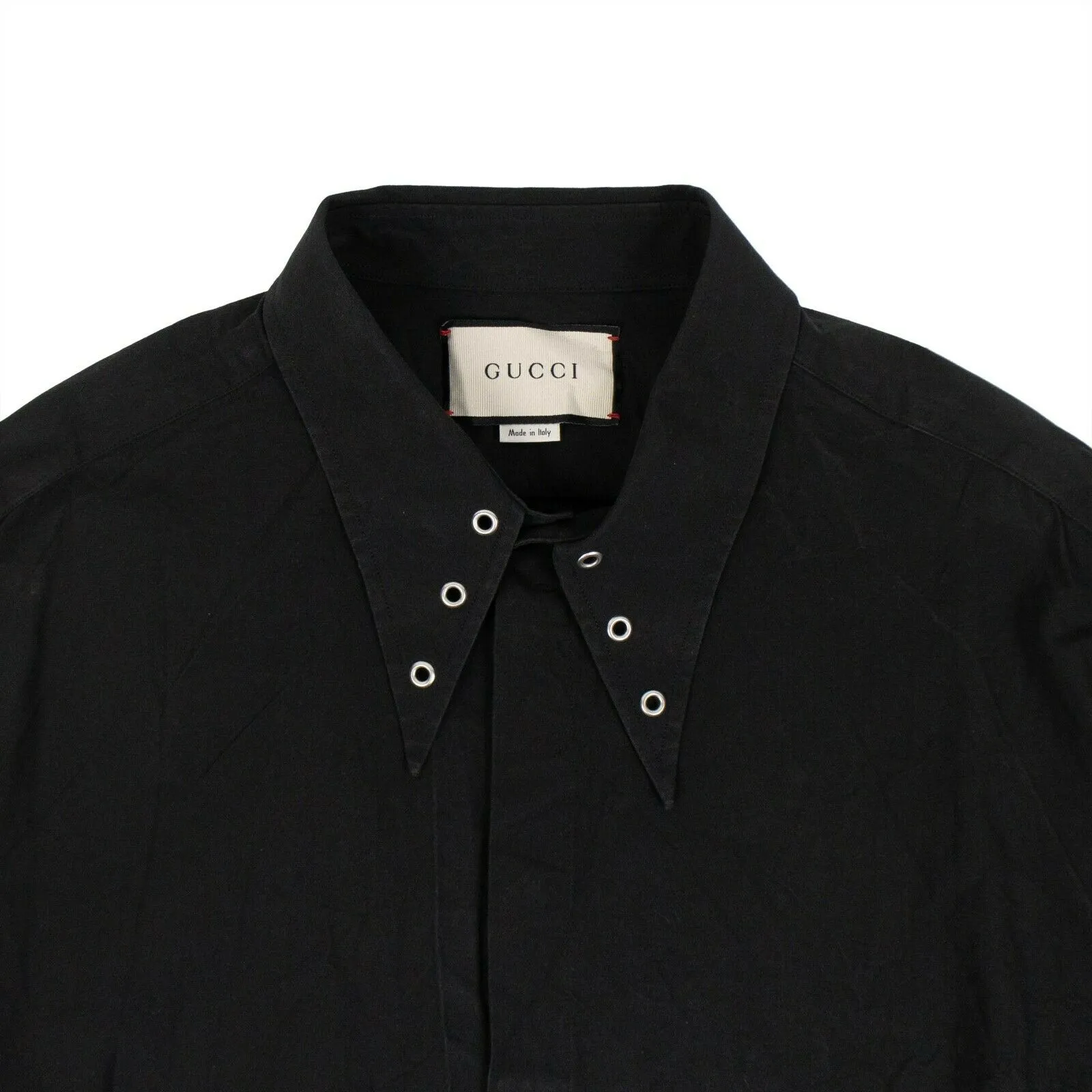 Gucci Cotton Popeline Button Down Shirt in Black