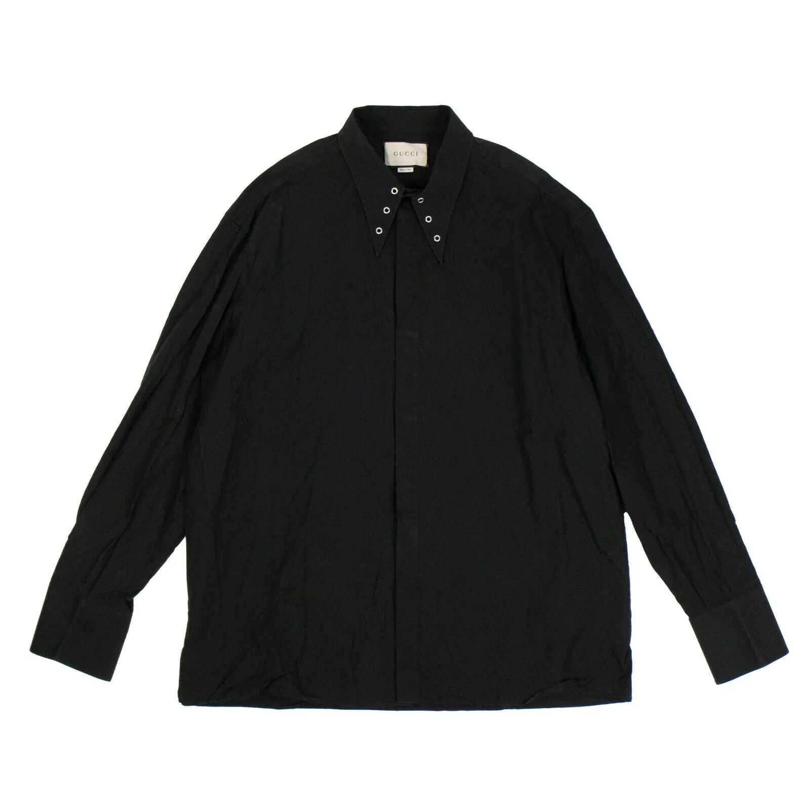 Gucci Cotton Popeline Button Down Shirt in Black