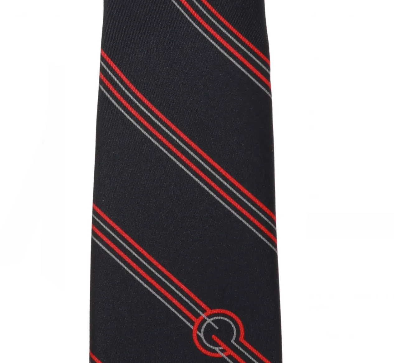 Gucci Roy Silk Stripe and Circle GG Tie in Midnight Blue