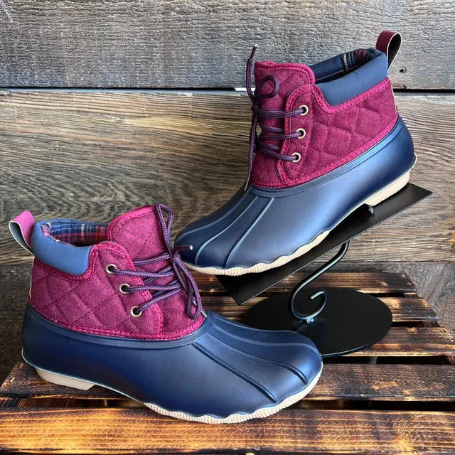 Gypsy Jazz Quack Lined Duck Boot •Navy/Red•