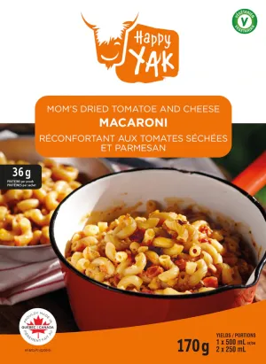 Happy Yak Macaroni Réconfortant aux Tomates Séchées et Parmesan (Végétarien)