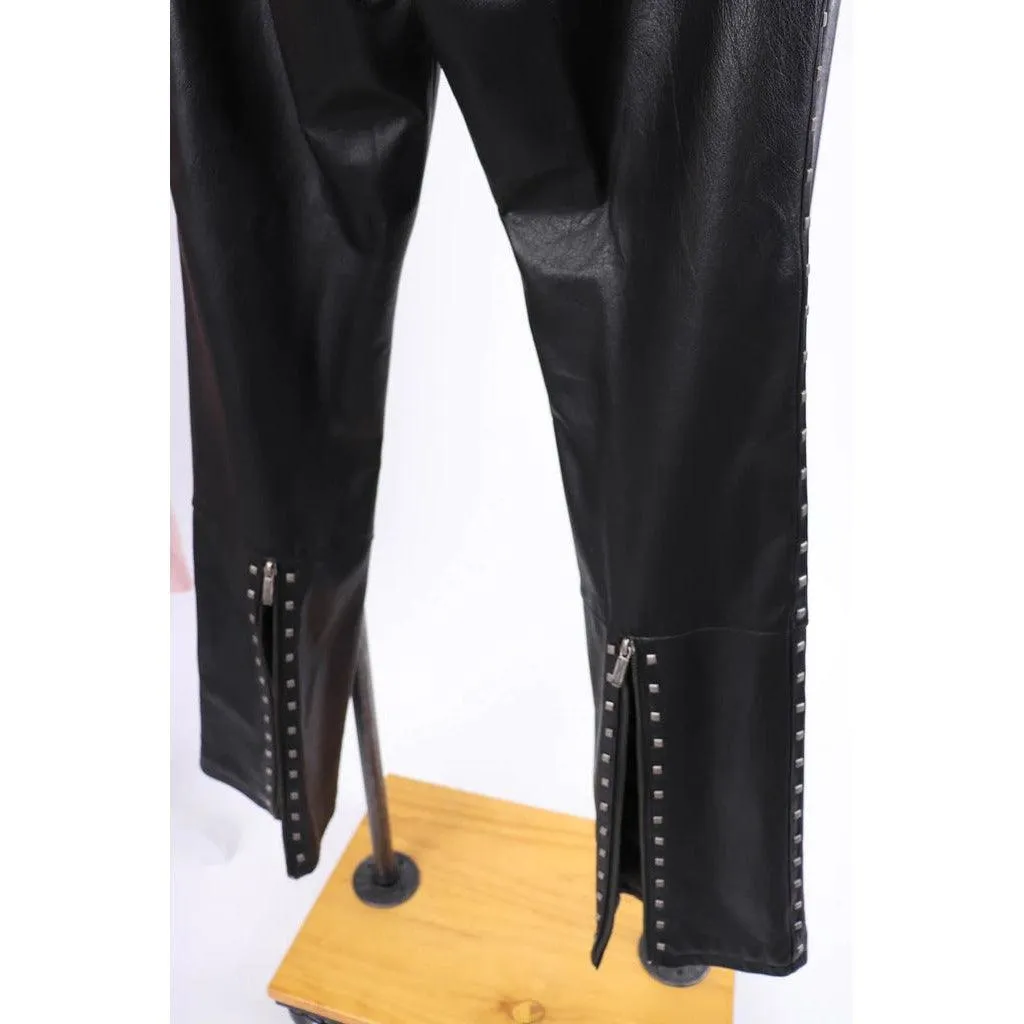 HARLEY DAVIDSON 2000's Black Leather Pants |  Medium
