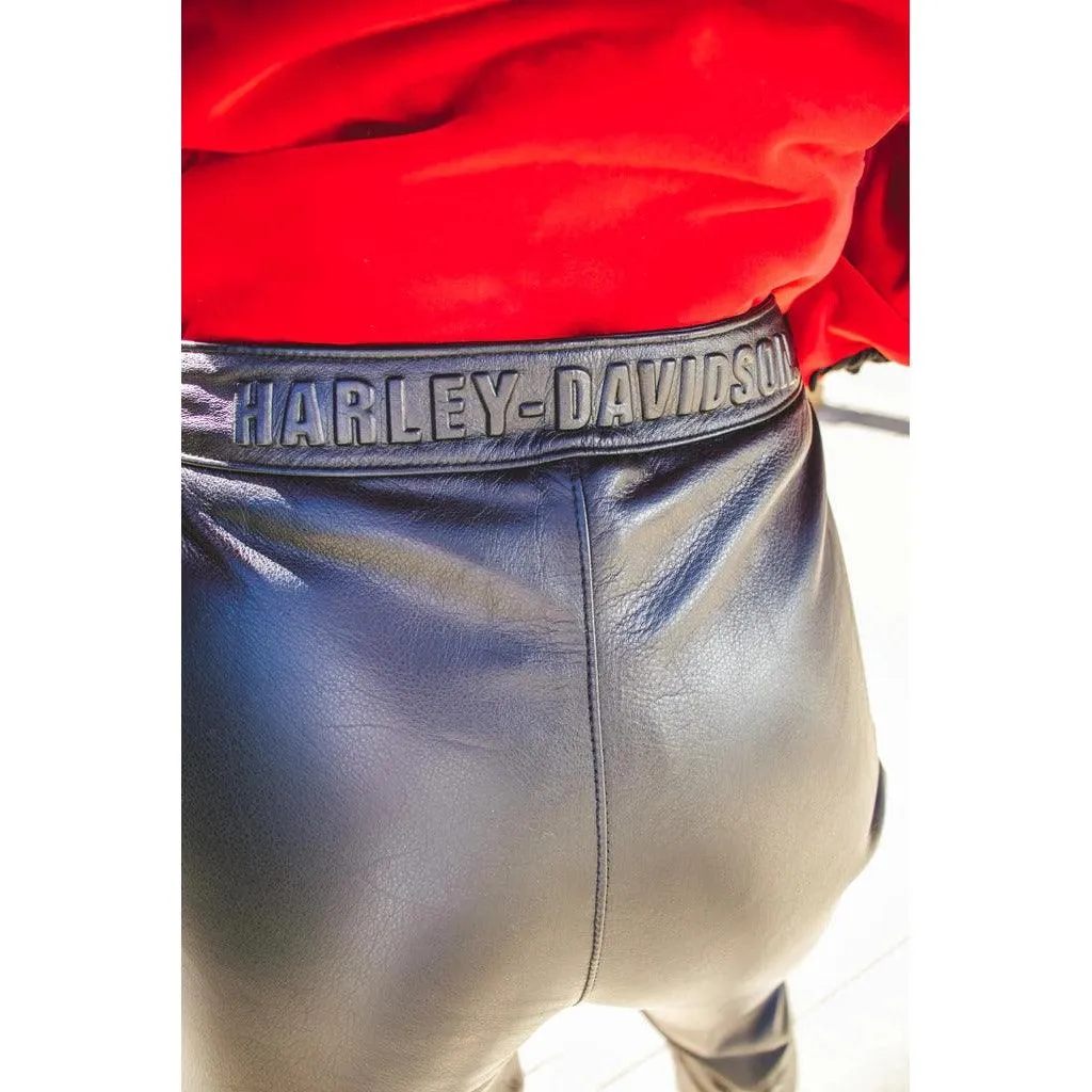 HARLEY DAVIDSON 2000's Black Leather Pants |  Medium