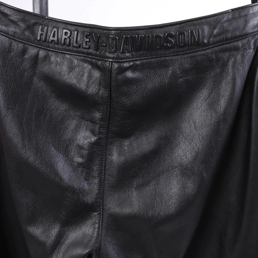 HARLEY DAVIDSON 2000's Black Leather Pants |  Medium