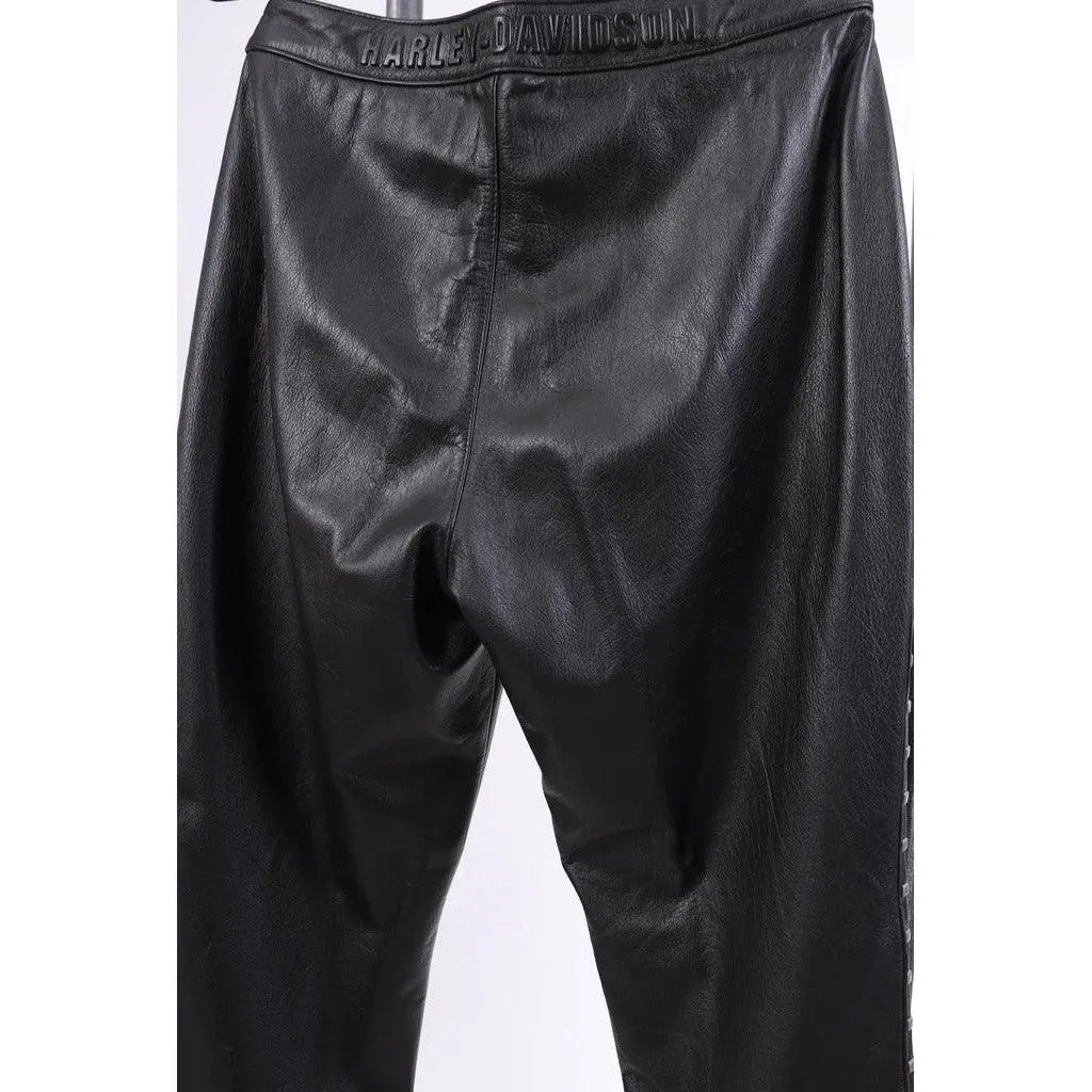 HARLEY DAVIDSON 2000's Black Leather Pants |  Medium