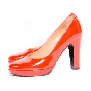 Hermes Red Leather Pumps