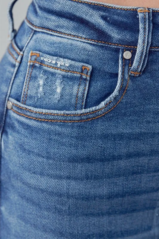 High Rise Ripped Girlfriend Jeans