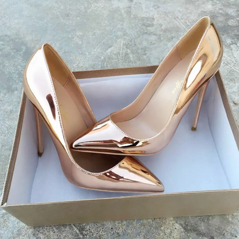 High thin heels with mouth low solemn tip mirror sexy fashion shoes