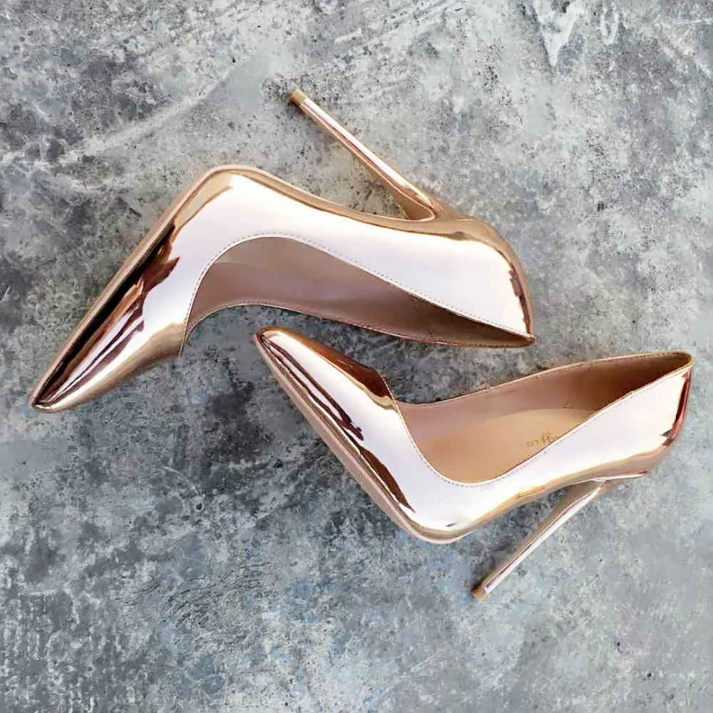 High thin heels with mouth low solemn tip mirror sexy fashion shoes