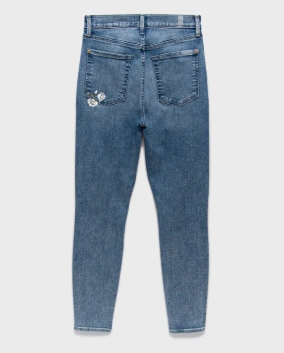 High Waist Ankle Skinny With Embroidery