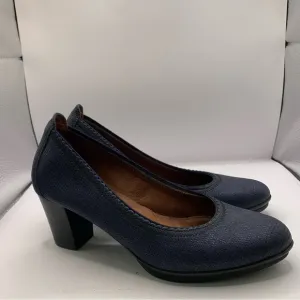 Hispanitas pumps blue leather round toe size 36.5 US 5.5