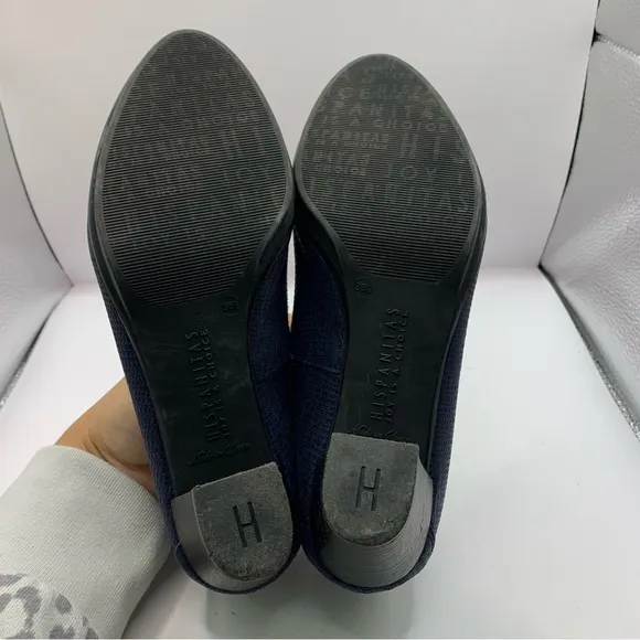 Hispanitas pumps blue leather round toe size 36.5 US 5.5