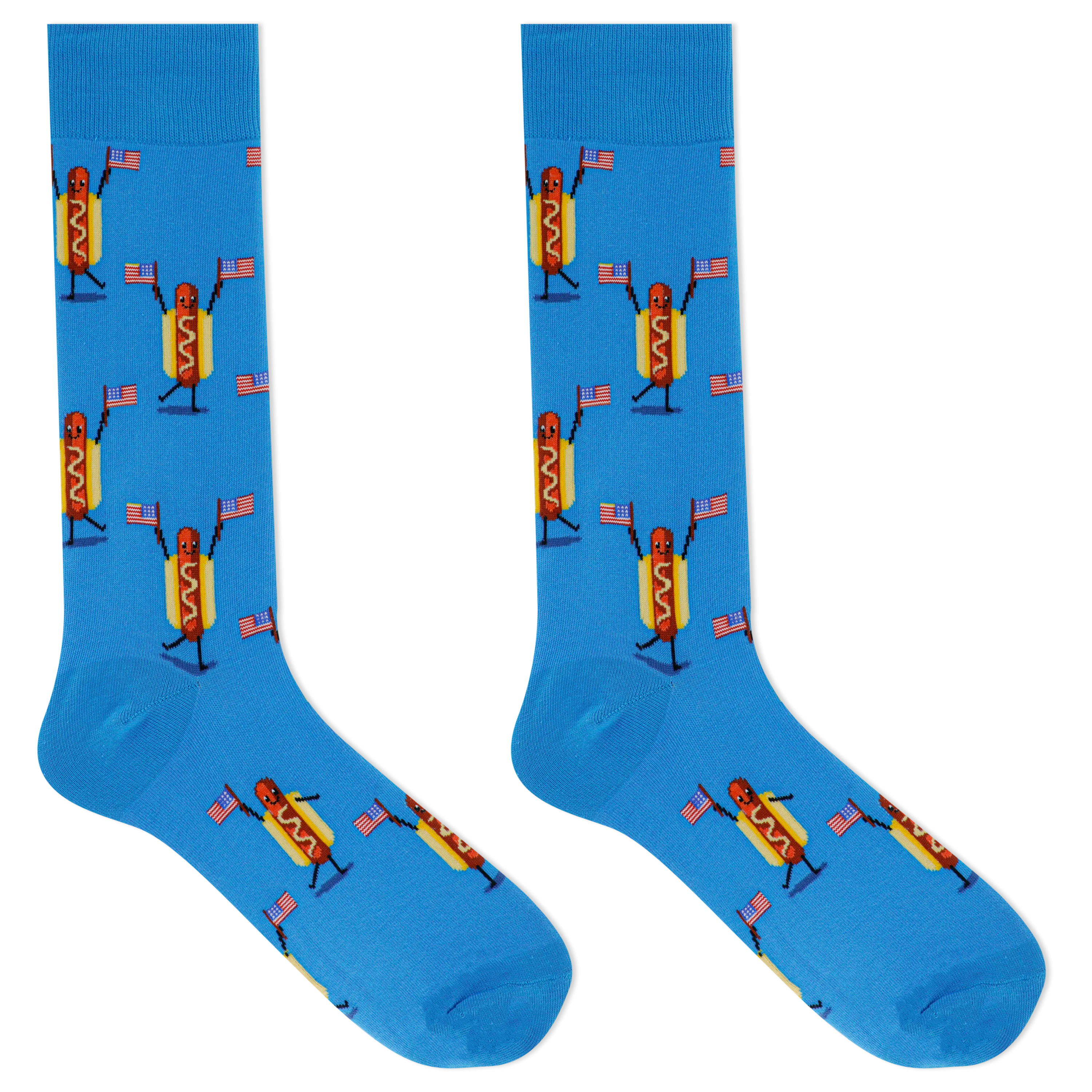 HOTSOX Men's Fourth of July Hot Dog Crew Socks