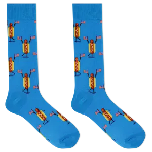 HOTSOX Men's Fourth of July Hot Dog Crew Socks