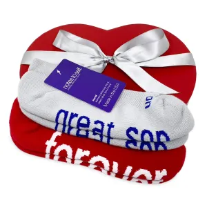 I am a great son™   I love you - forever™ socks in red heart box
