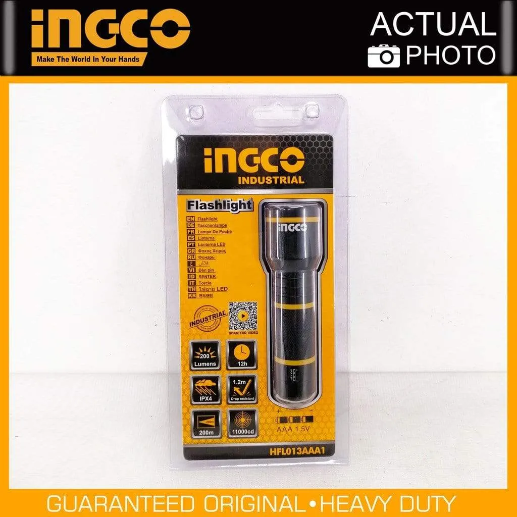 Ingco Waterproof Non-Rechargeable LED Flashlight - HFL013AAA1