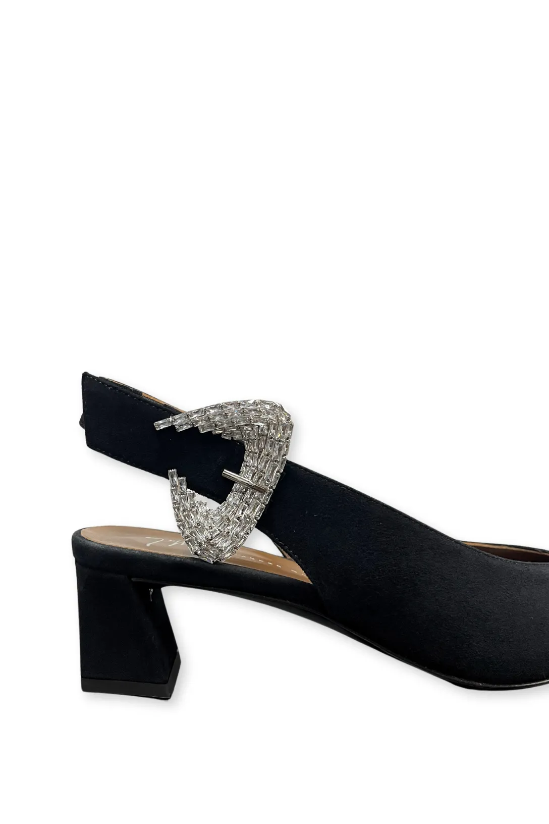 Kanda Nero Heel | Crystal Buckle