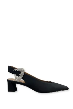 Kanda Nero Heel | Crystal Buckle