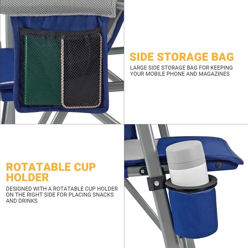 KingCamp Comfort Hard Arms Padded Chair Navy/MediumGrey