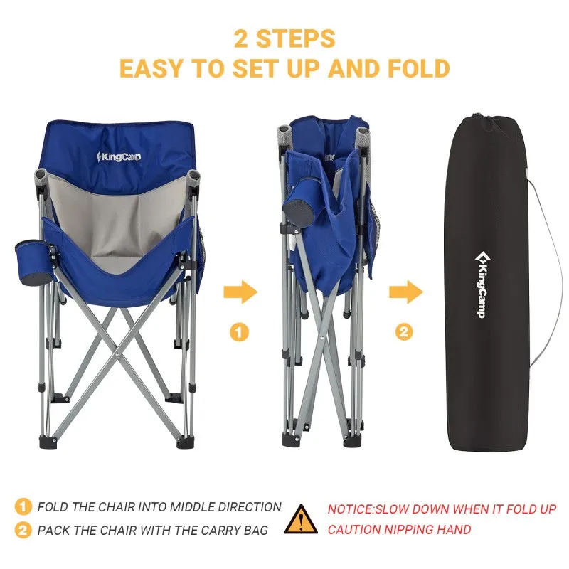 KingCamp Comfort Hard Arms Padded Chair Navy/MediumGrey