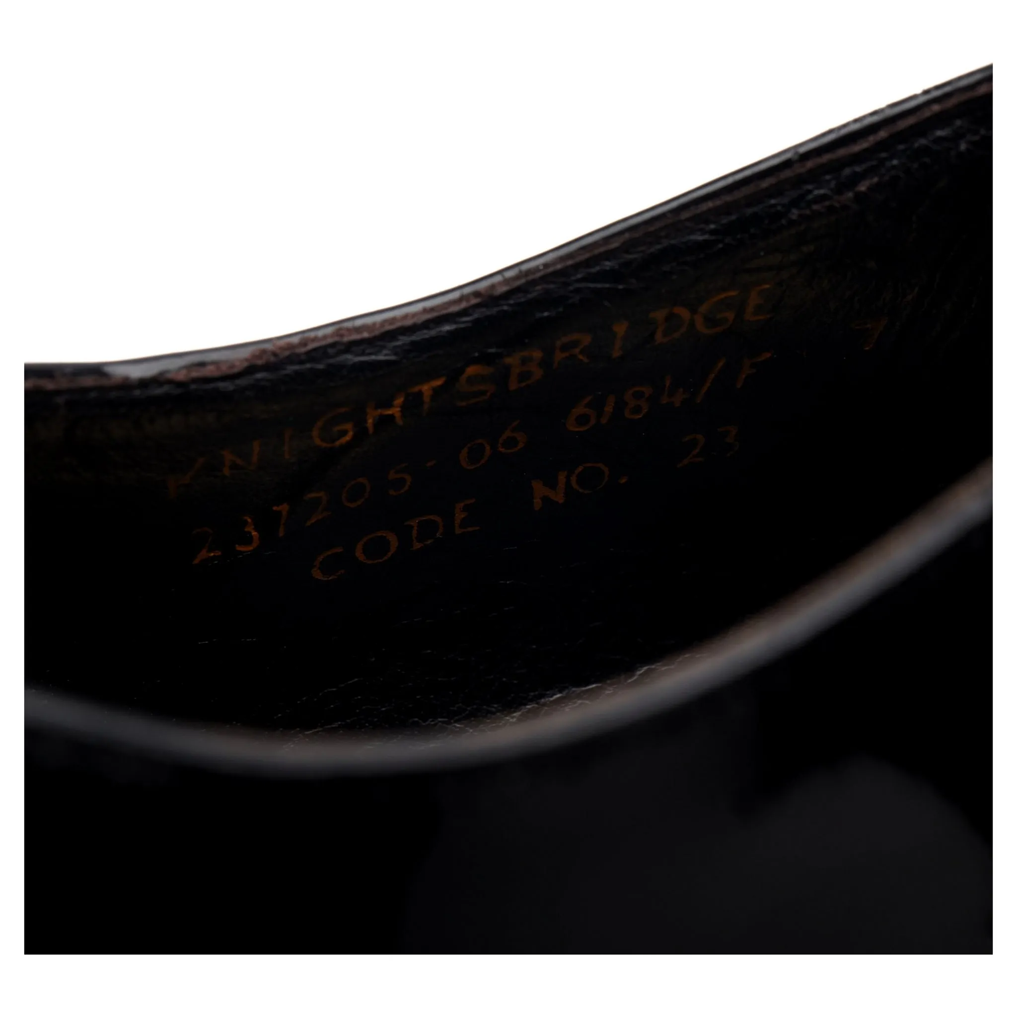 'Knightsbridge' Black Patent Leather Oxford UK 7 F