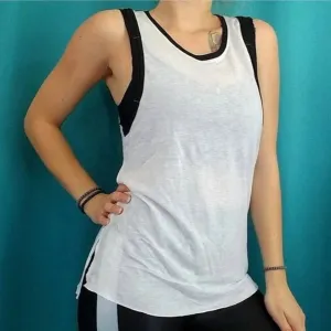 KORAL Heather White/Black Soft Athletic Tank Top Size M NWOT