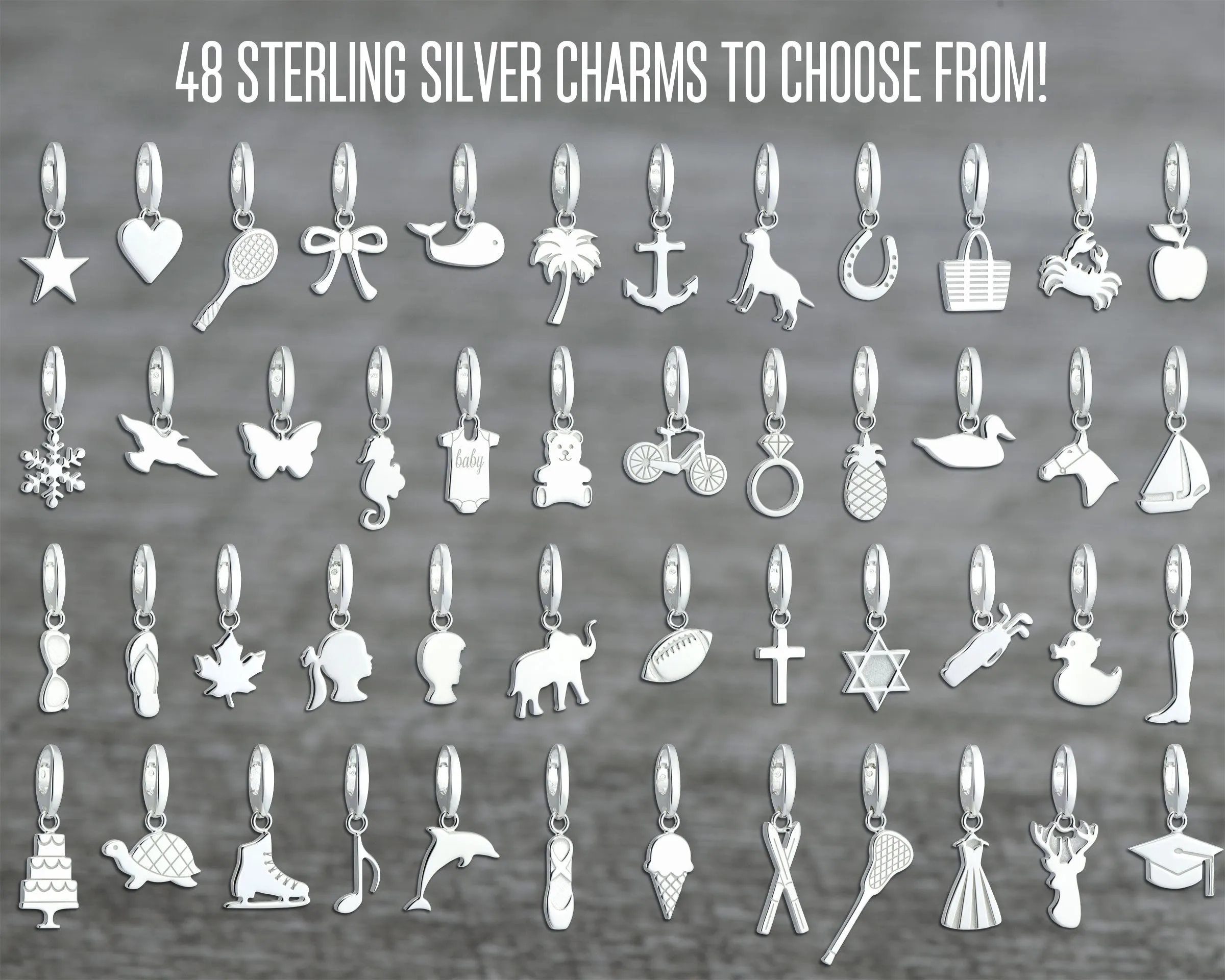LACROSSE CHARM IN STERLING SILVER