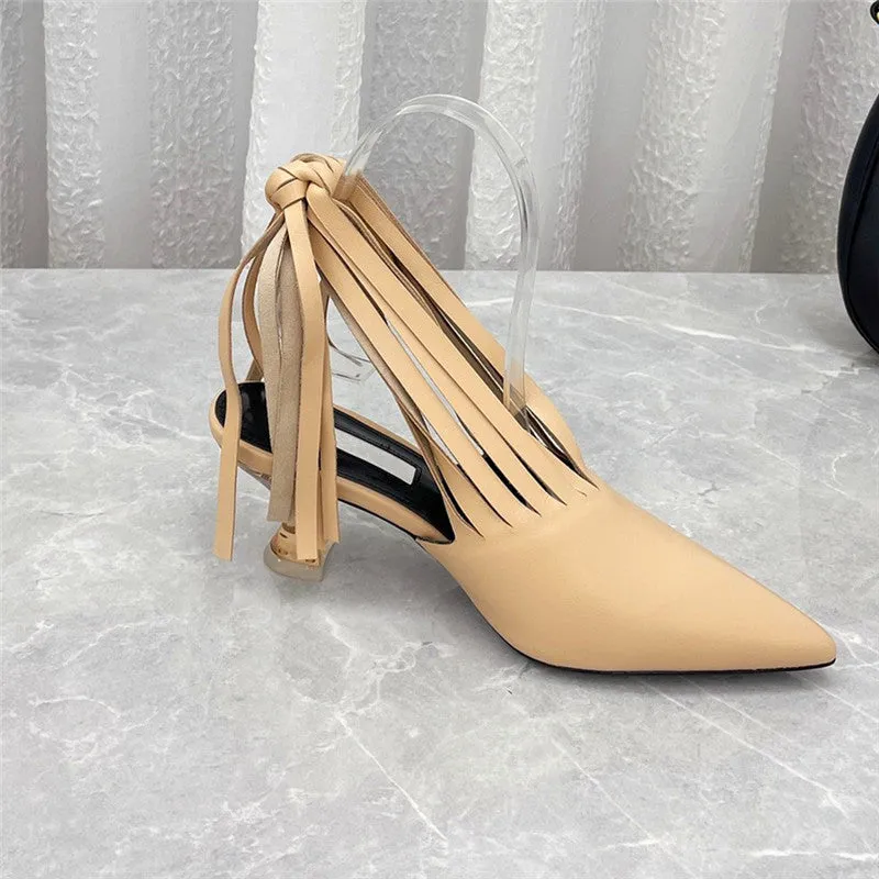 Ladies high-heeled shoes pointed toe