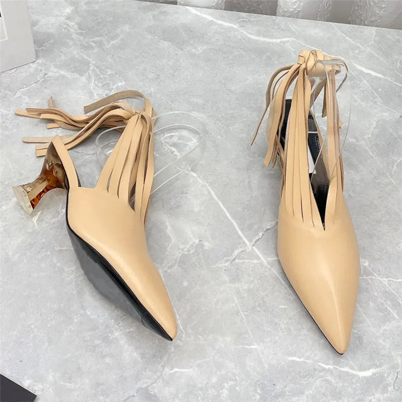 Ladies high-heeled shoes pointed toe
