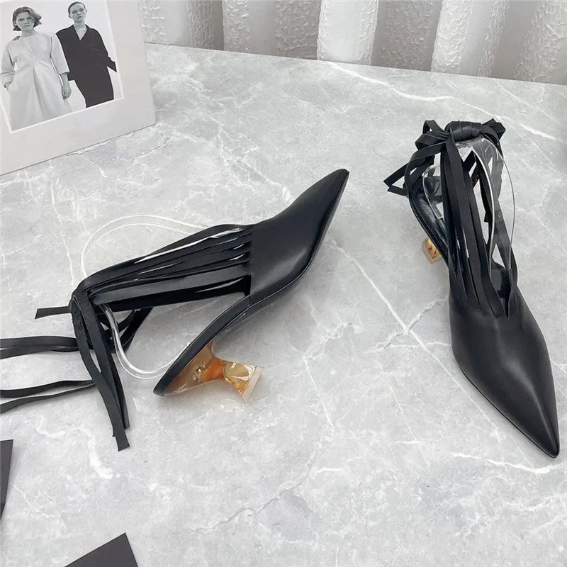 Ladies high-heeled shoes pointed toe