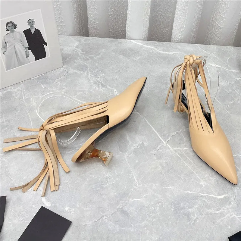 Ladies high-heeled shoes pointed toe