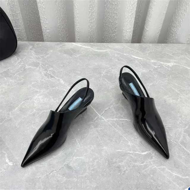 Ladies pointed toe heel high heel sandals