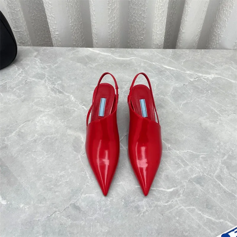 Ladies pointed toe heel high heel sandals