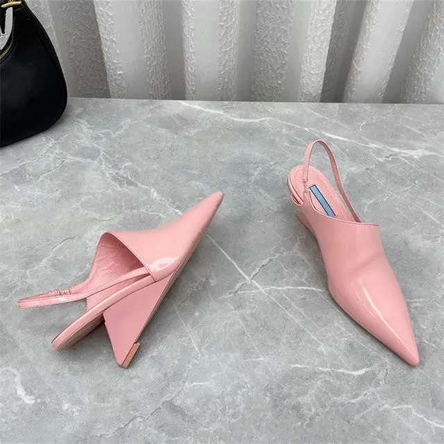 Ladies pointed toe heel high heel sandals