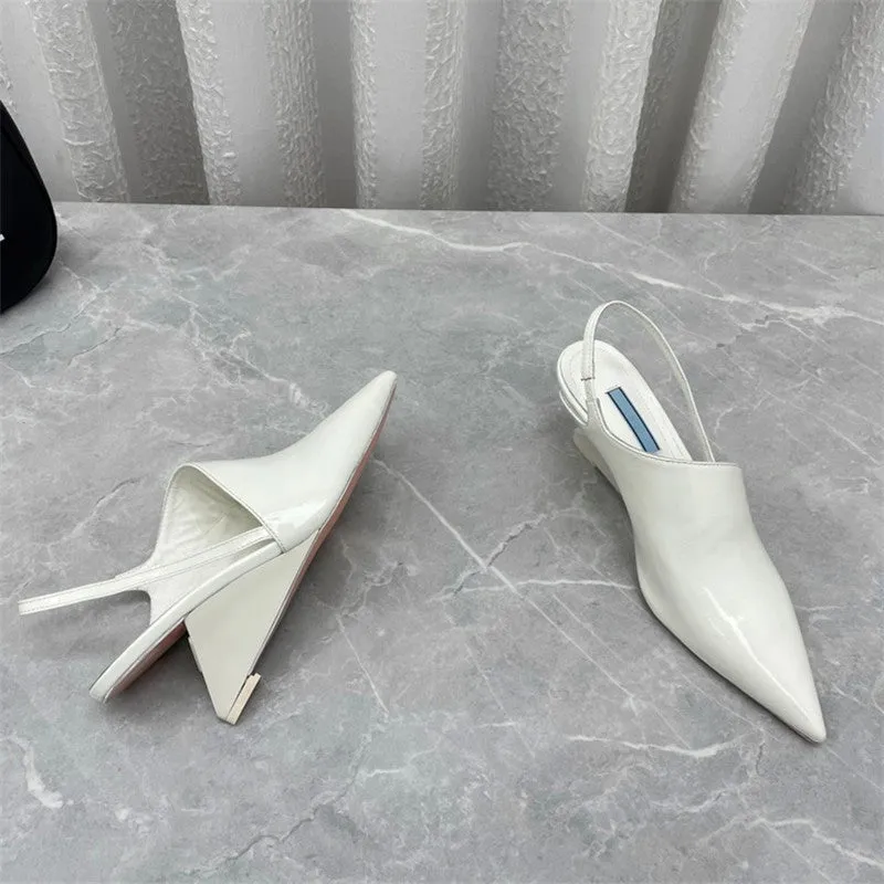 Ladies pointed toe heel high heel sandals