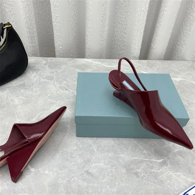 Ladies pointed toe heel high heel sandals