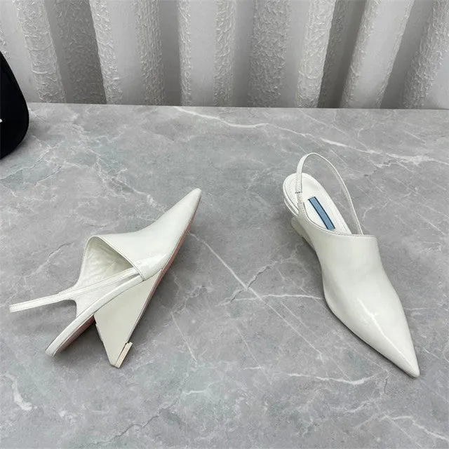 Ladies pointed toe heel high heel sandals