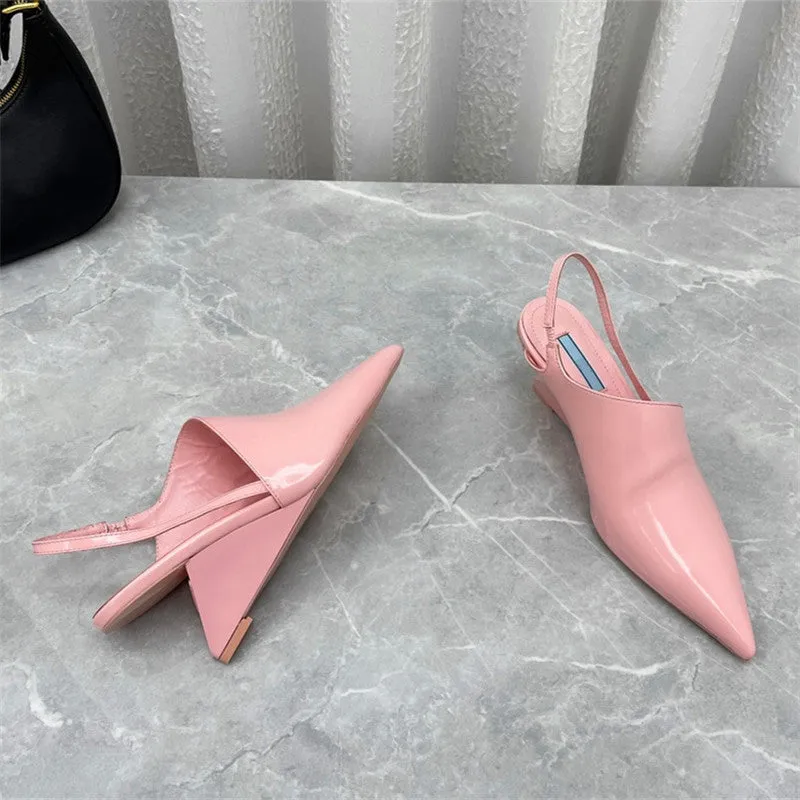 Ladies pointed toe heel high heel sandals