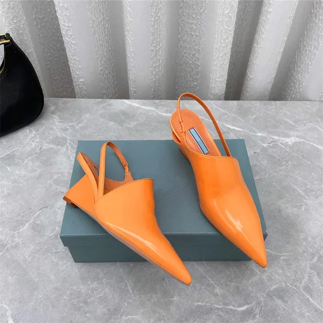 Ladies pointed toe heel high heel sandals