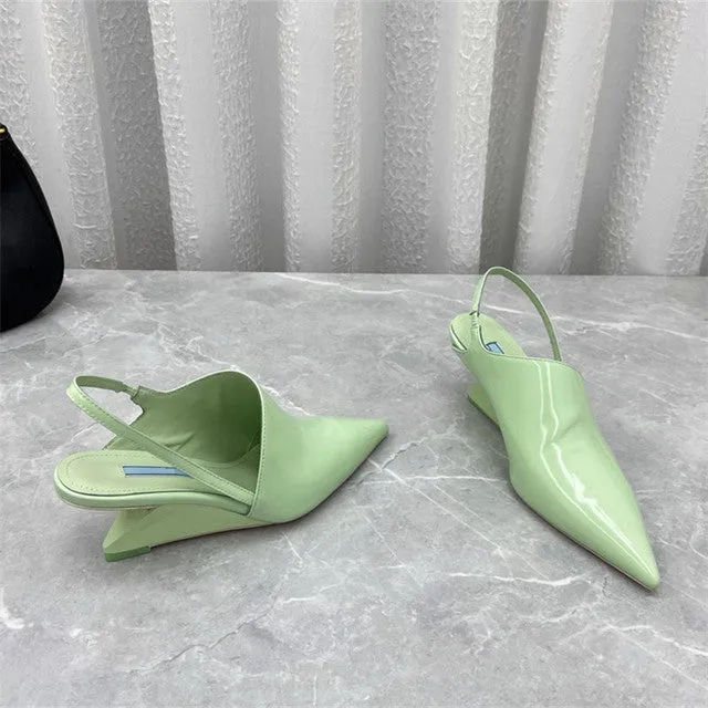 Ladies pointed toe heel high heel sandals