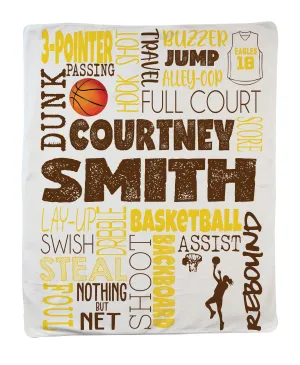 Large Basketball Girl Blanket