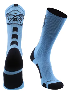 LAX Lacrosse Socks with Lacrosse Sticks Athletic Crew Socks (multiple colors)
