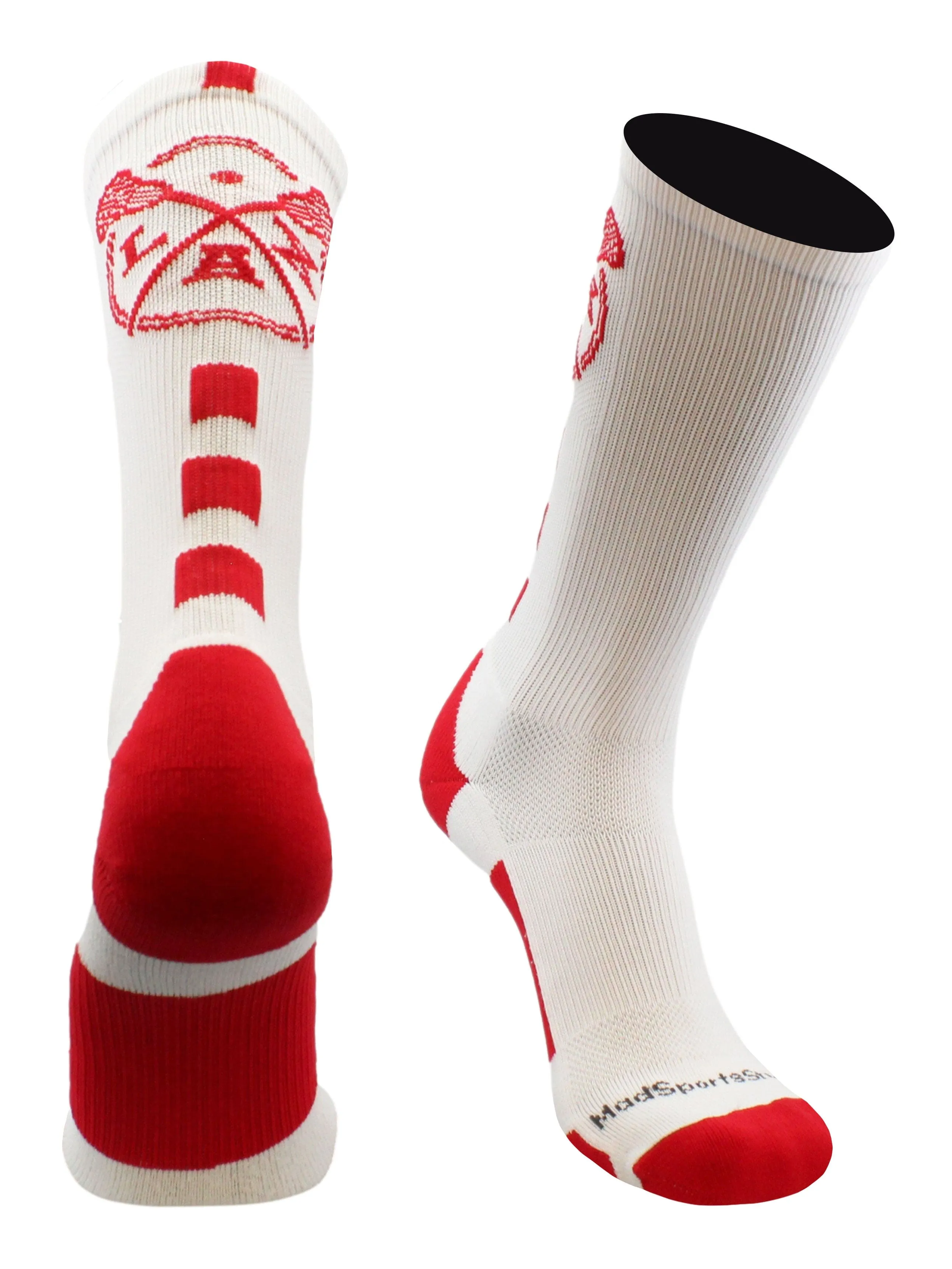 LAX Lacrosse Socks with Lacrosse Sticks Athletic Crew Socks (multiple colors)